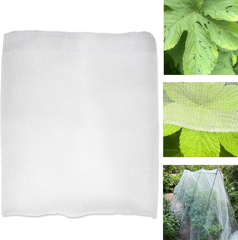 8Ft x 12Ft Garden Netting, Fine Mesh Insect Netting for Plant Protection | Mosquito Bug Bird Animal Pest Barrier Netting for Garden Row Cover Raised Bed Greenhouse Vegetable Fruit Flower Tree Shrub