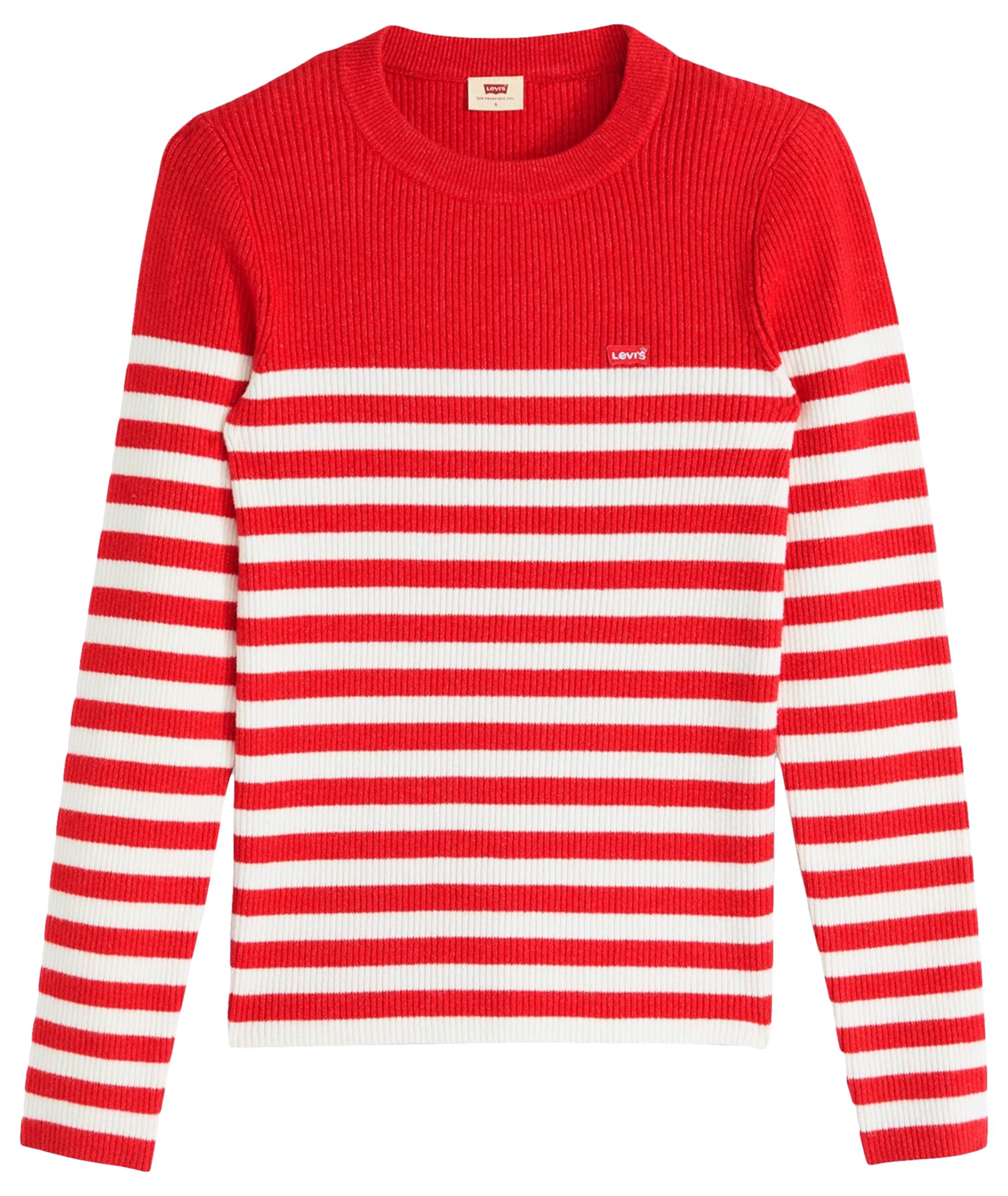 Levi's Women's Rib Crew Sweater Pullover, Adrienne Stripe True, M