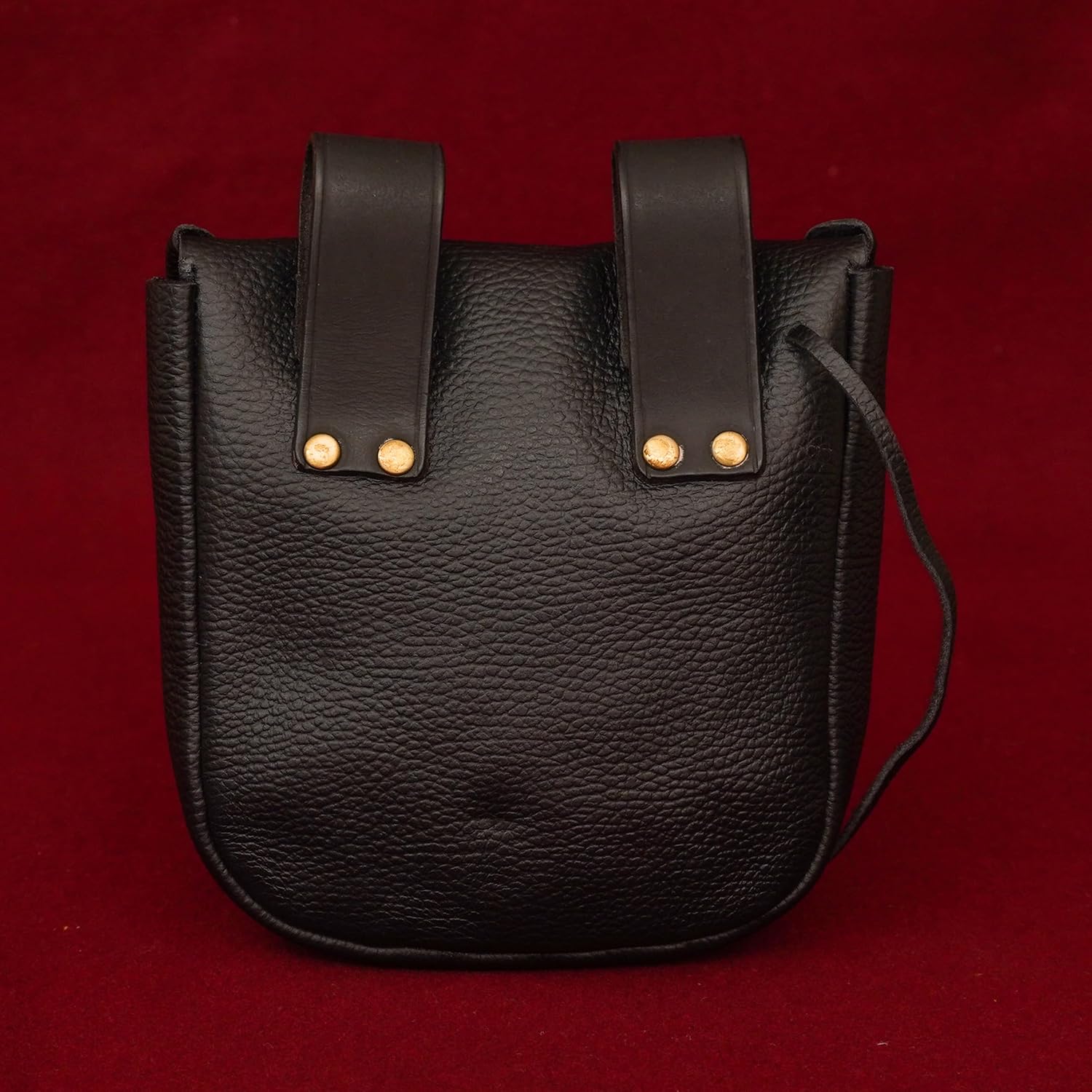 Mythrojan Genuine Leather Medieval Belt Pouch with Brass Eagle Emblem & Horn Toggle Waist Bag for Larp, Fantasy Events, Ren Faire, Halloween - Image 5