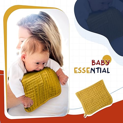 Vista 18 de Irenare Paquete de 6 paños de muselina para eructos de algodón, trapos grandes de 20 x 10 pulgadas, 6 capas de trapos para escupir, suaves