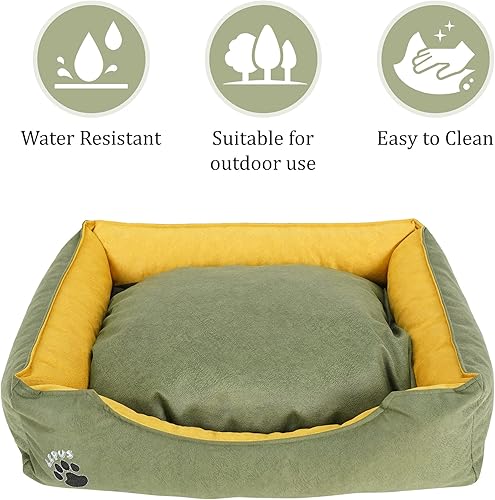 Miniatura 5 de SUSSEXHOME Pets - Cama lavable para perros pequeños, de 19.3 x 14.2 x 7 pulgadas, duradera, impermeable, con laterales (verde)