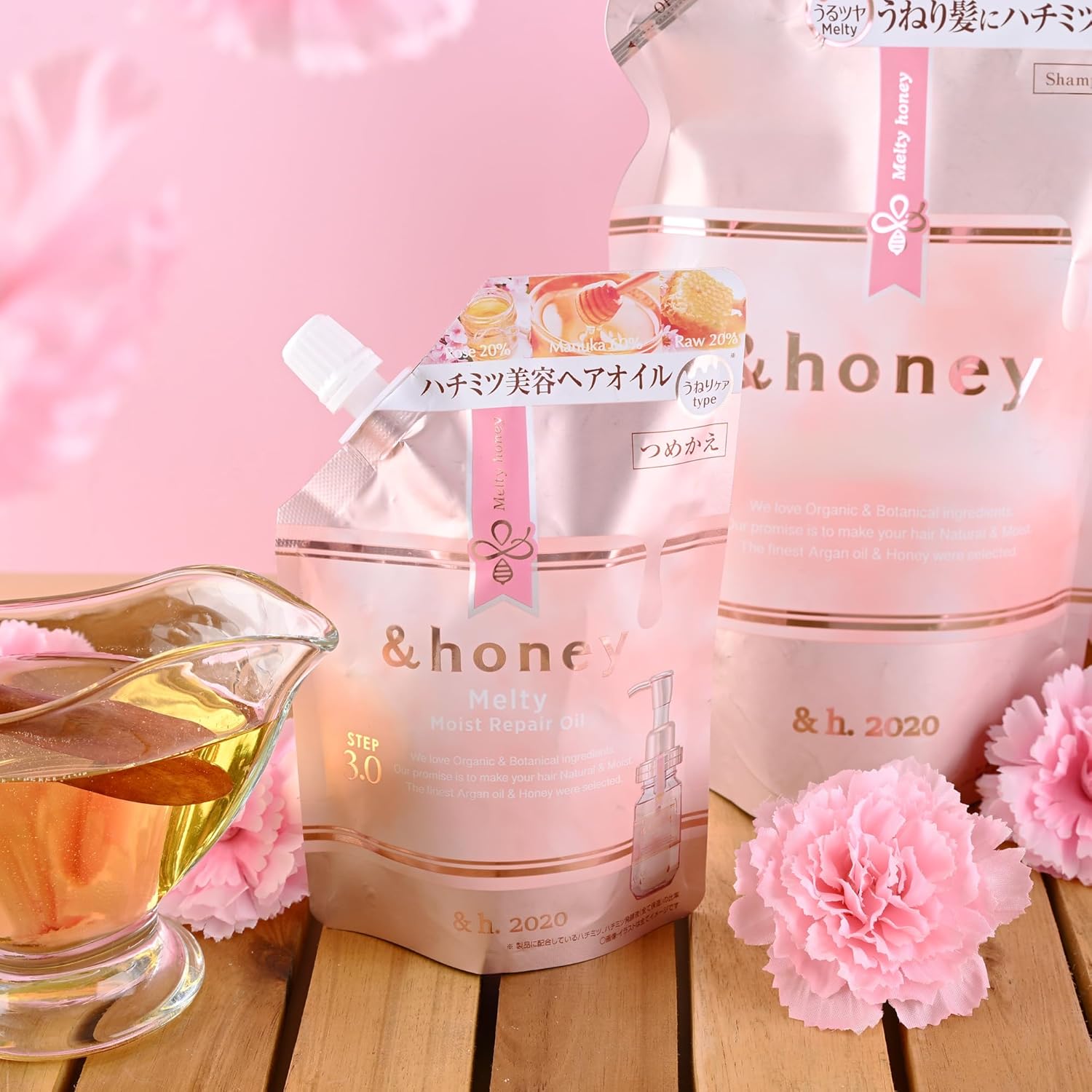 &-Honey Melty Moist Repair Oil 3.0 Refill 75ml - Hair Oils for Frizzy, Curly, Damaged Hair - 90% Manuka Honey Blend - Nourishing, Moisturizing - Ideal for Refill - Honey-Infused for Shine - Image 6