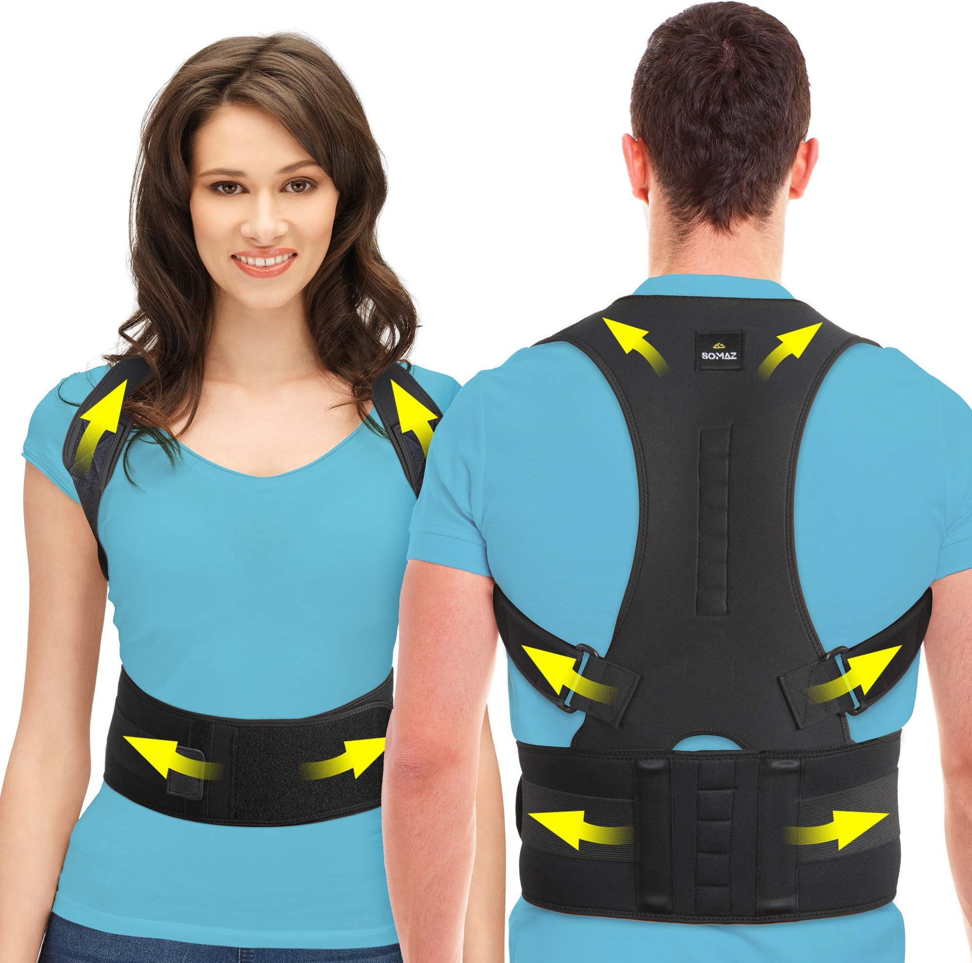 Posture Corrector for Men Women Kids, Adjustable Back and Shoulder Brace for Rounded Shoulders