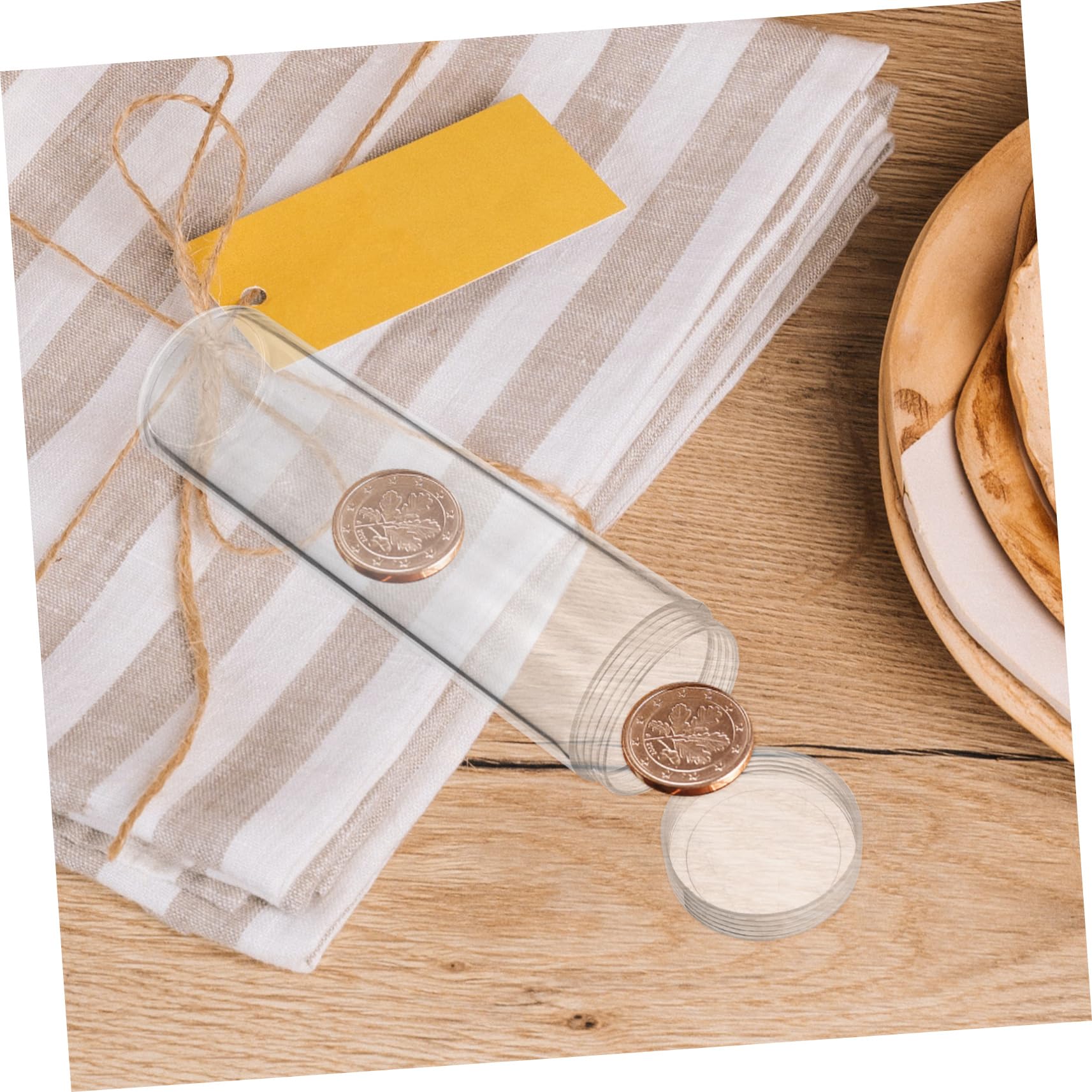 SHINEOFI 10 Tubos de Plástico para Monedas de Medio Dólar, Protección contra Oxidación y Almacenamiento Fácil para Coleccionistas