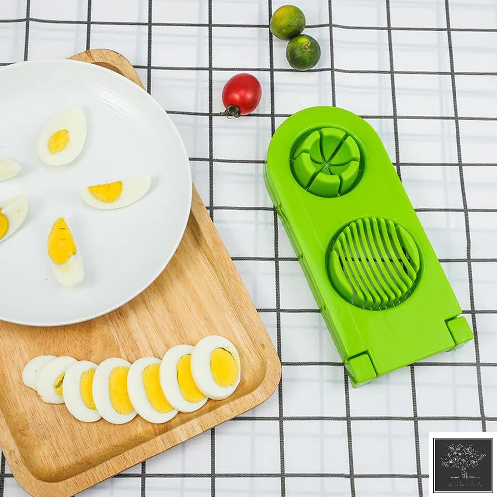 Sulfar Combo of Cheese Grater, 2 in 1 Egg Cutter, Stainless Steel Apple Cutter 1