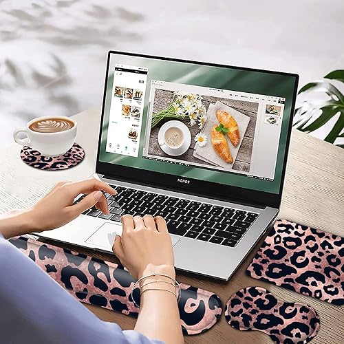 Miniatura 2 de Alfombrilla de mouse para juegos con reposamuñecas, reposamuñecas ergonómico de espuma viscoelástica para computadora, hogar, oficina, trabajo,