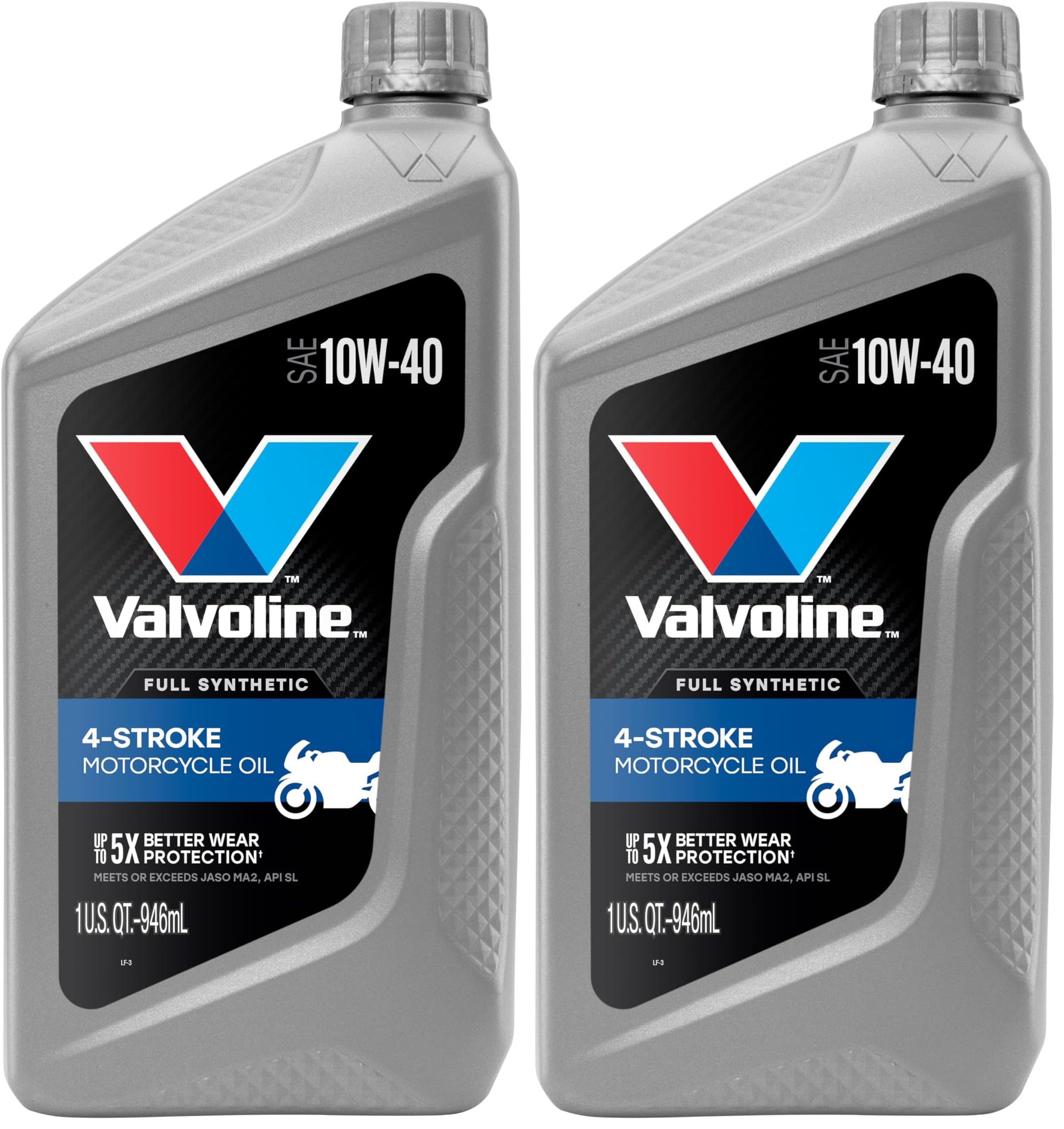 Valvoline 4-Stroke Motorcycle Full Synthetic 10W-40 Motor Oil 1 QT (Pack of 2)