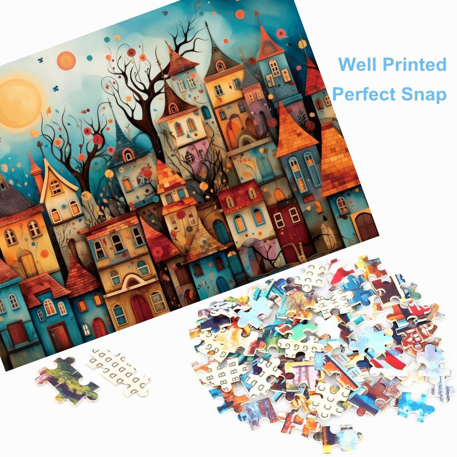 500 Piece Puzzles for Adults Dreamy Towns 20.5 x 15 Inch 500 Piece Jigsaw Puzzles for Adults Puzzles 500 Pieces for Adults Educational Challenge Puzzle