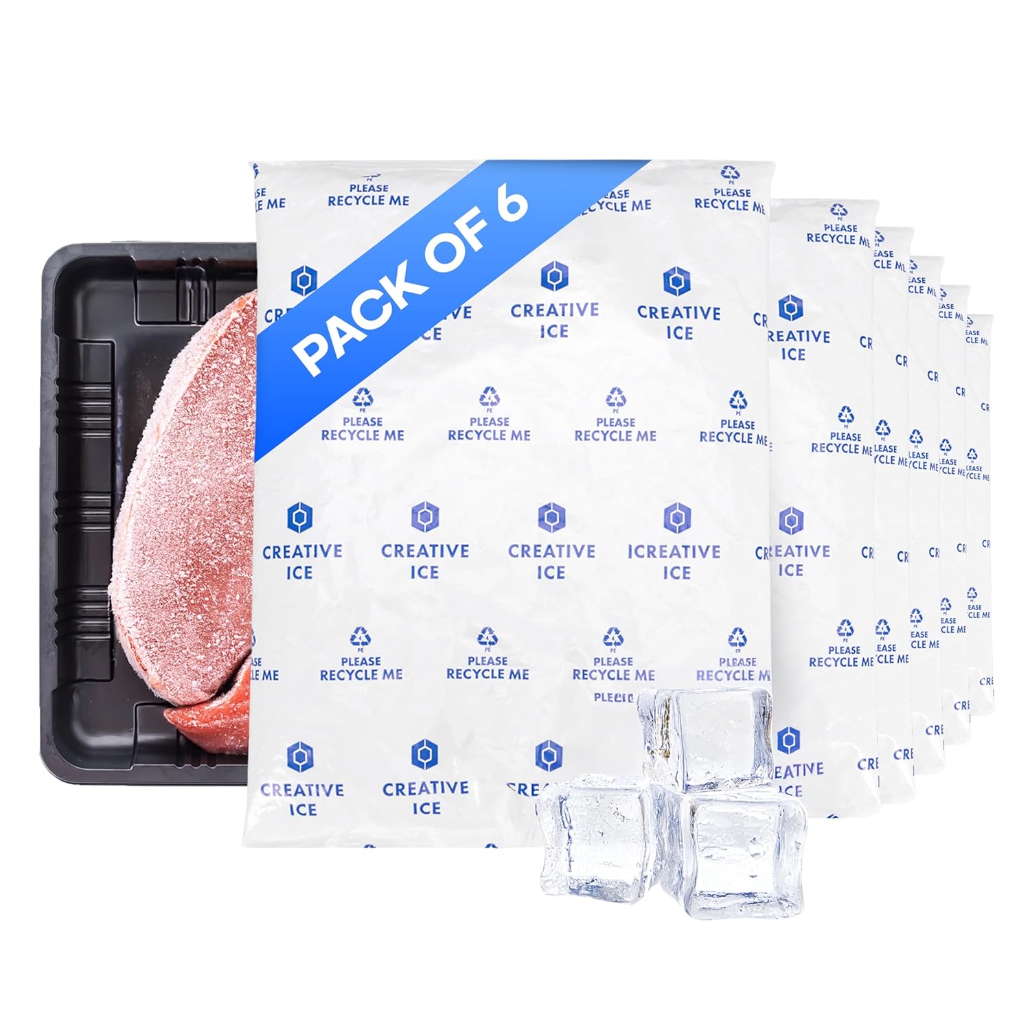 Gel Ice Packs 7.5" x 6" x 1.625" 24oz, Pack of 6 - USA-Made Non-Toxic Cold Packages for Shipping - Reusable Gel Soft Ice Pack - Portable & Long Lasting for Camping, Party & Travel by IDL Packaging