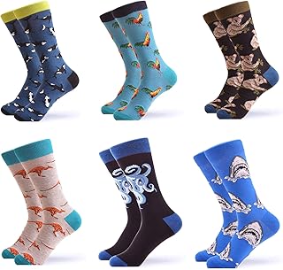 WeciBor Men's Colorful Funny Novelty Casual Combed Cotton Crew Socks Gift