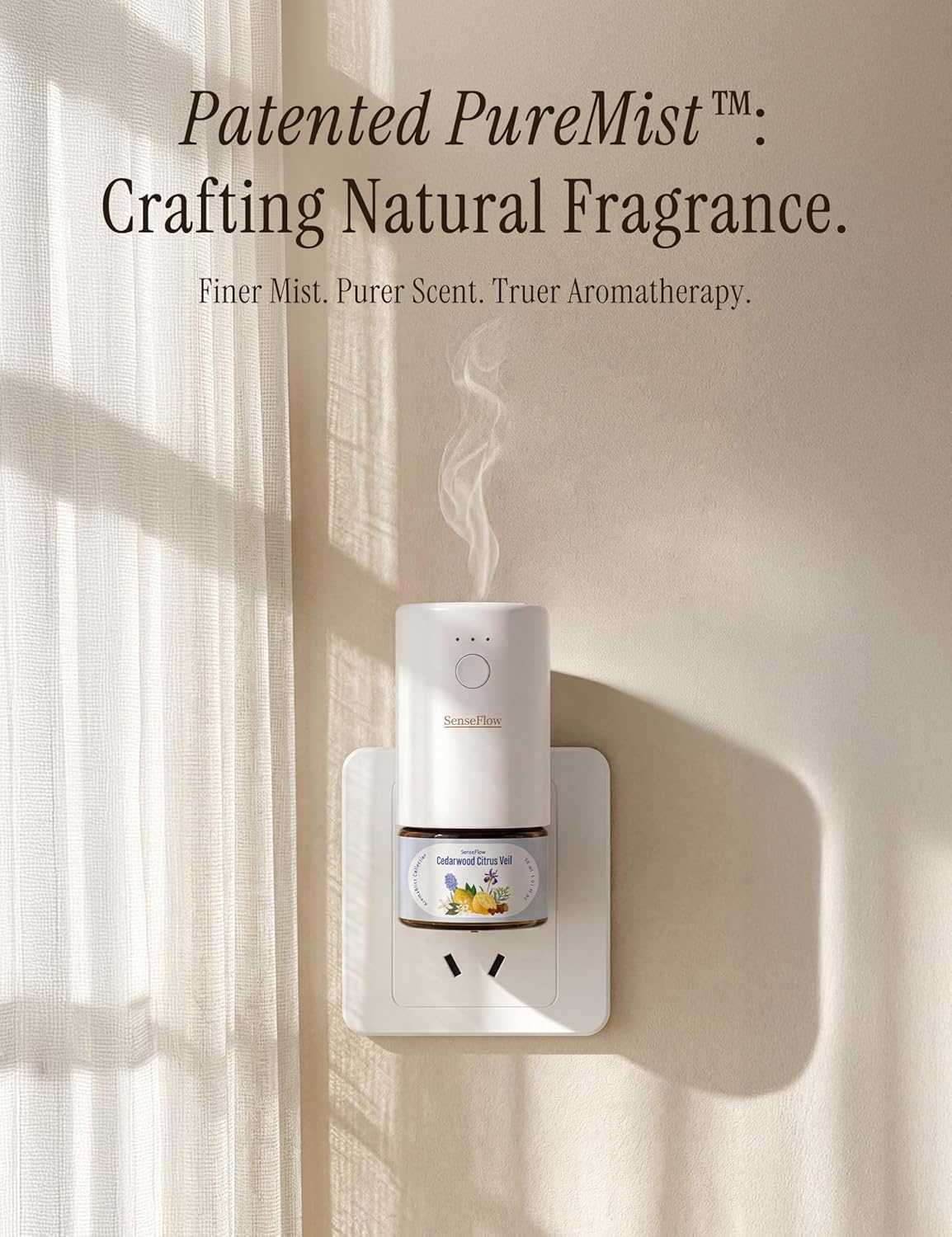 Essential Oil Diffuser for Home, Smart Waterless Aromatherapy Diffuser SF101S Pro, Plug in Room Scent with Timer & 120-Day Natural Aroma – Free 30ml Jasmine Dew Harmony(Teal & Aqua)