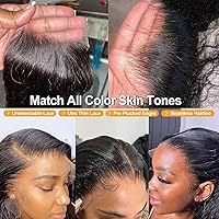 Vista 4 de Holiden Pelucas de cabello humano ondulado con encaje frontal de 13 x 6 pulgadas de densidad del 200 %, pelucas de cabello humano prearrancado HD