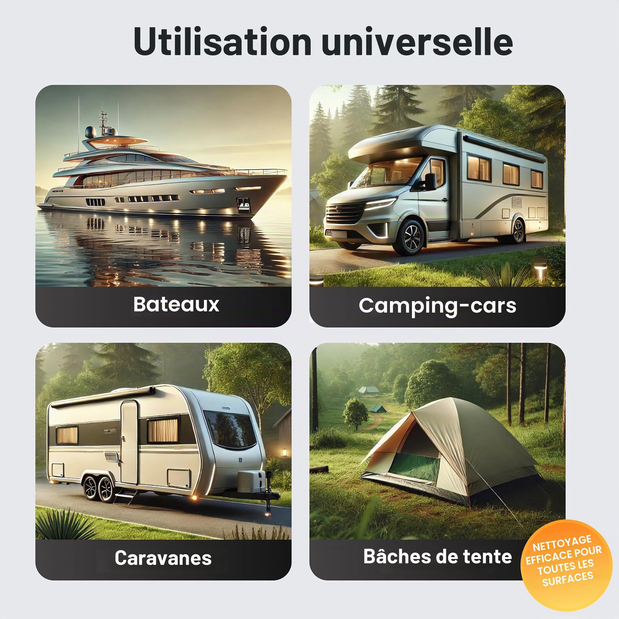 Element Nettoyant concentré pour caravane, camping-car, 5 l, pour bâches, bateaux, bus, élimine facilement les saletés les plus tenaces