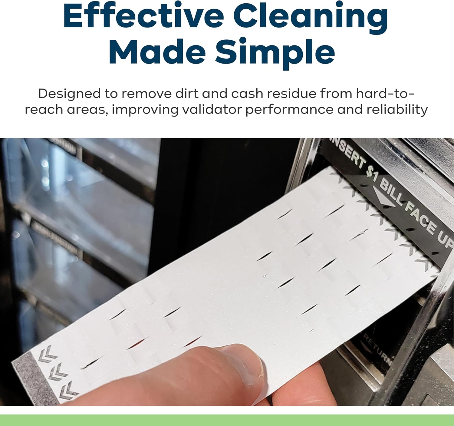 Waffletechnology KICTeam Cleaning Cards for Bill Acceptors (15 Cards) - Includes Magnetic Stripe for Universal Acceptance - Presaturated with MiracleMagic - Made in USA
