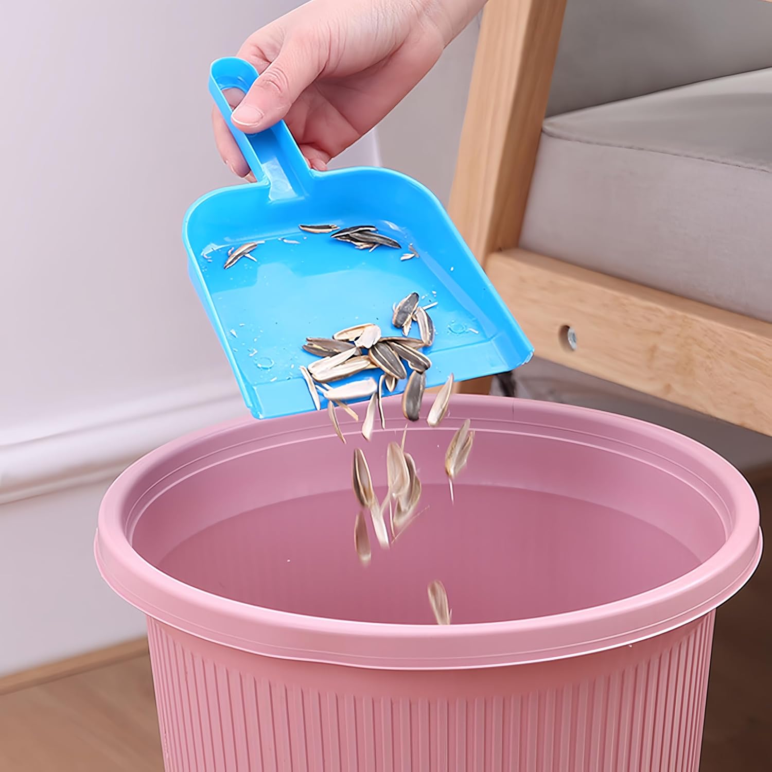 Versatile Small Broom and Dustpan Set, Ideal for Desk Cleaning, Pet Care, and Sofa Maintenance, Includes Broom, Dustpan and Brush (Blue)