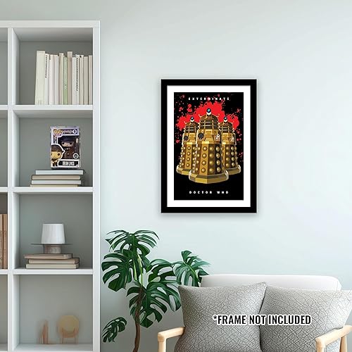 Miniatura 3 de CultClassicPosters Doctor Who Dalek Invasion - Póster minimalista hecho a mano de 13 × 19 con tema de Daleks y EXTERMINATE - Impresión de papel