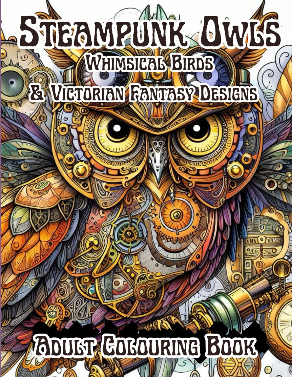 Steampunk Owls Whimsical Birds and Victorian Fantasy Designs: Relaxing Art Therapy with Detailed Mechanical Owl Illustrations – Perfect for Stress Relief & Creativity