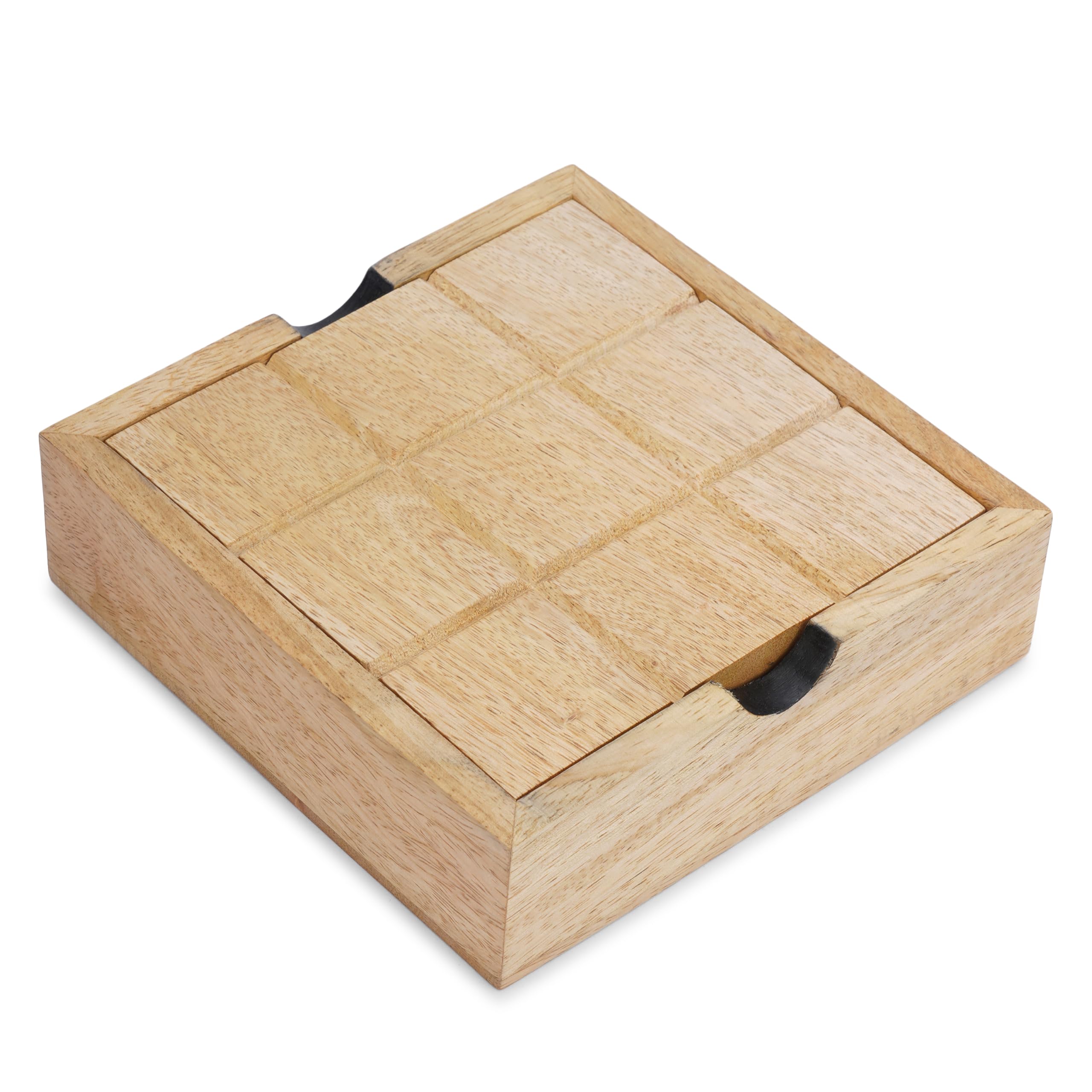Ajuny Tic Tac Toe Classic Board Games for Kids and Adults with Decorative Storage Box Wooden Farmhouse Coffee Table Living Room Desk Decor Family Night Travel Game Best Gifts 5.5 Inch - Image 3