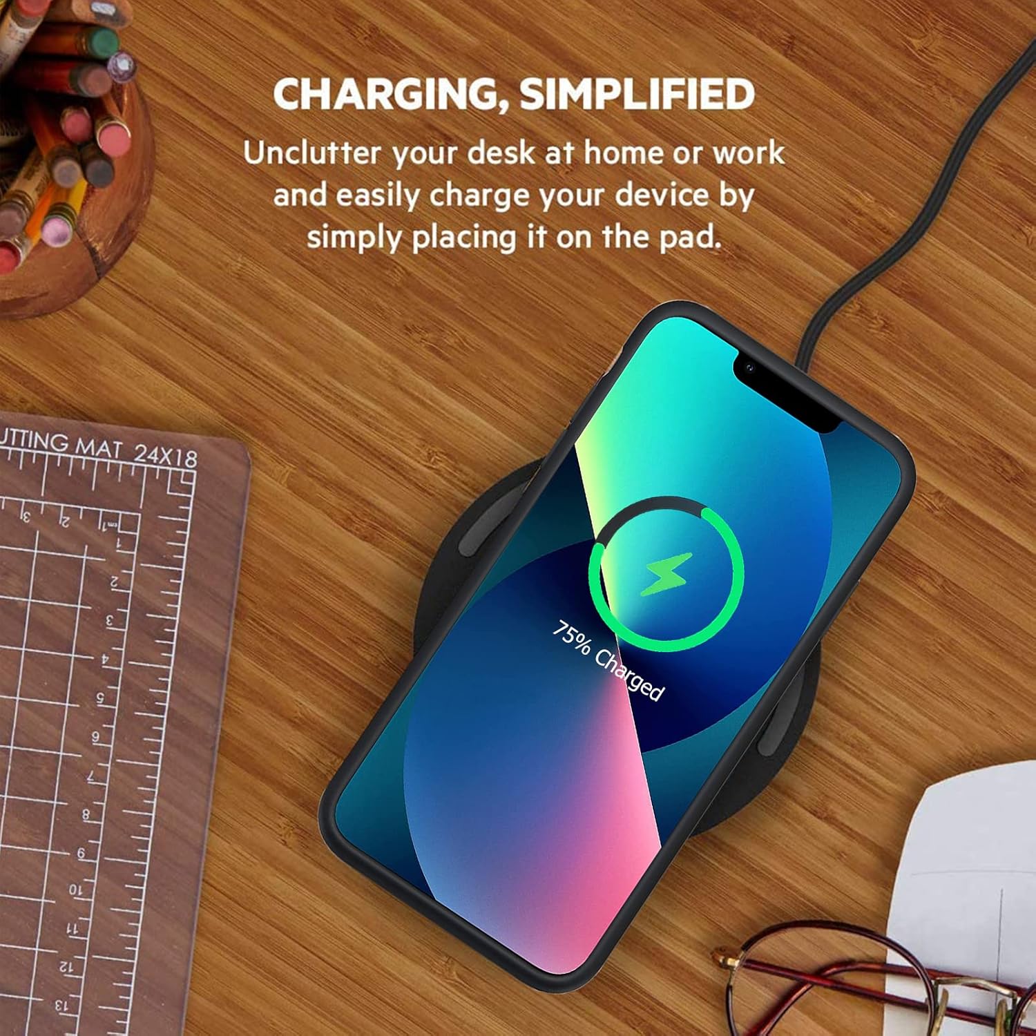 Battery Case for iPhone 13, Enhanced 10000mAh Portable Protective Smart Wireless Charging Case Support Carplay Compatible with iPhone 13 (6.1 inch) Rechargeable Extended Battery Charger Case (Black)
