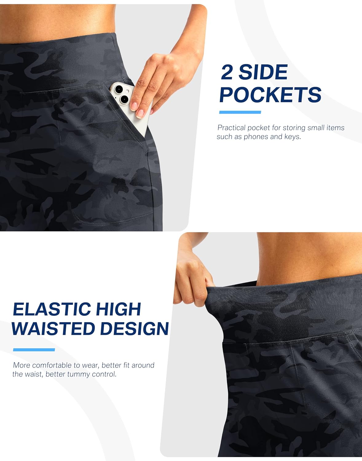 G Gradual Women's Athletic Shorts 6" High Waisted Stretchy Bermuda Shorts for Women Quick Dry Summer Casual Shorts - Image 3