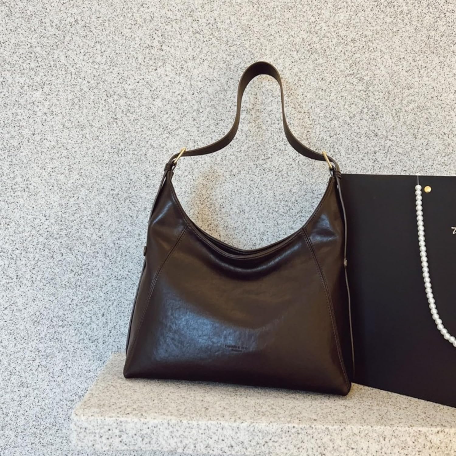 Trendy Retro Crossbody Bag for Women, Large Dark Tone Shoulder Tote Satchel