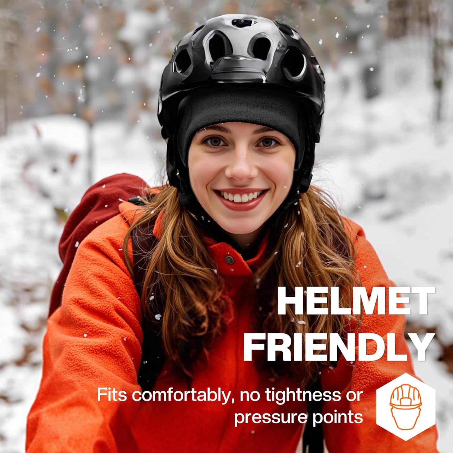 Sukeen Running Ear Warmers for Women, Double-Layer Fleece Ear Warmer Headband, Moisture Wicking Non-Slip Winter Running Headband, Elastic Winter Headbands for Cycling Hiking Skiing Jogging, Black - Image 7