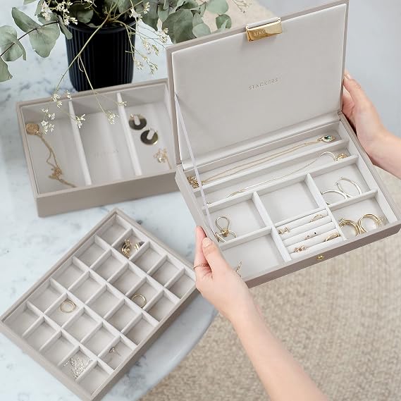 Stackers Taupe Classic Medium Jewellery Box - Set of 3