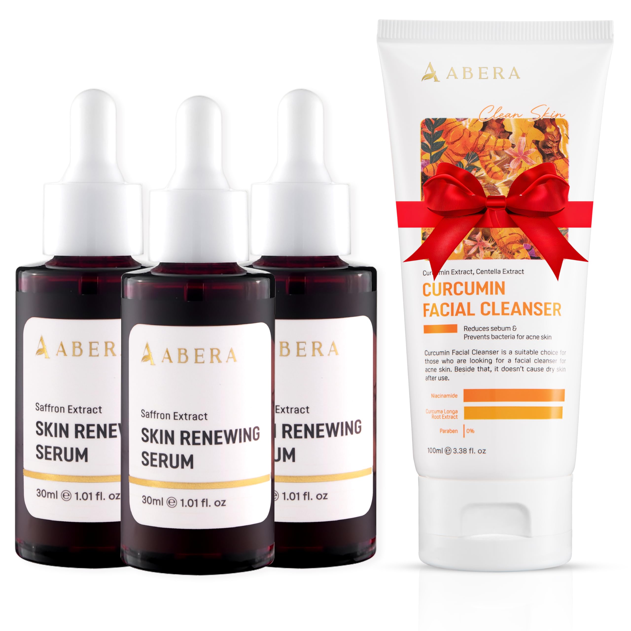 ABERA Renewing Serum For Melasma Treatment, High-Potency Saffron Extract, Anti Aging Serum for Fine Lines & Wrinkles, Dark Spots Remover | 3 Boxes +