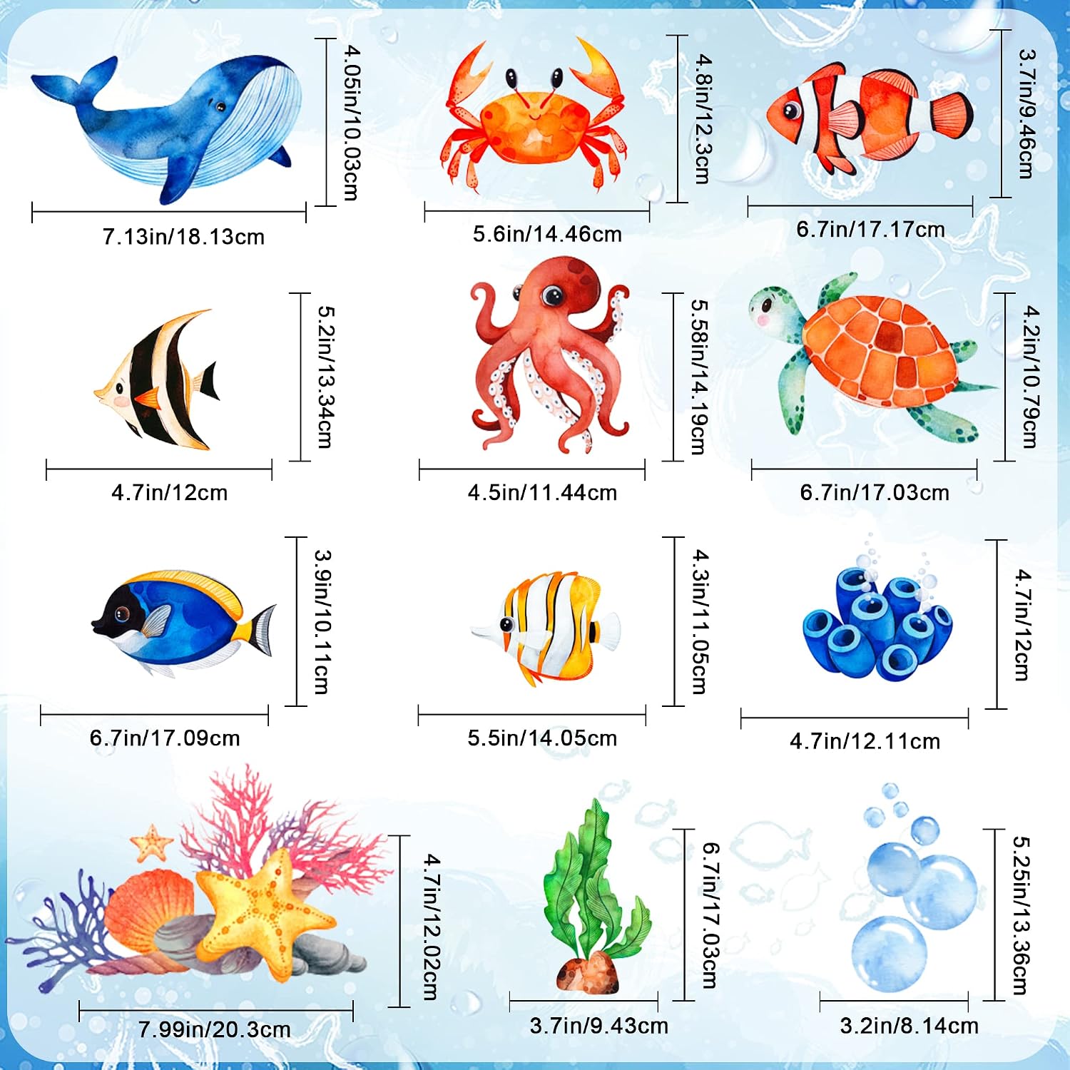 54 Pcs Under The Sea Party Decorations Ceiling Hanging Swirls Ocean Party Decorations Sea Animals Fish Themed Party Supplies Baby Shower Mermaid Birthday Beach Party Favor for Kids Boys Girls
