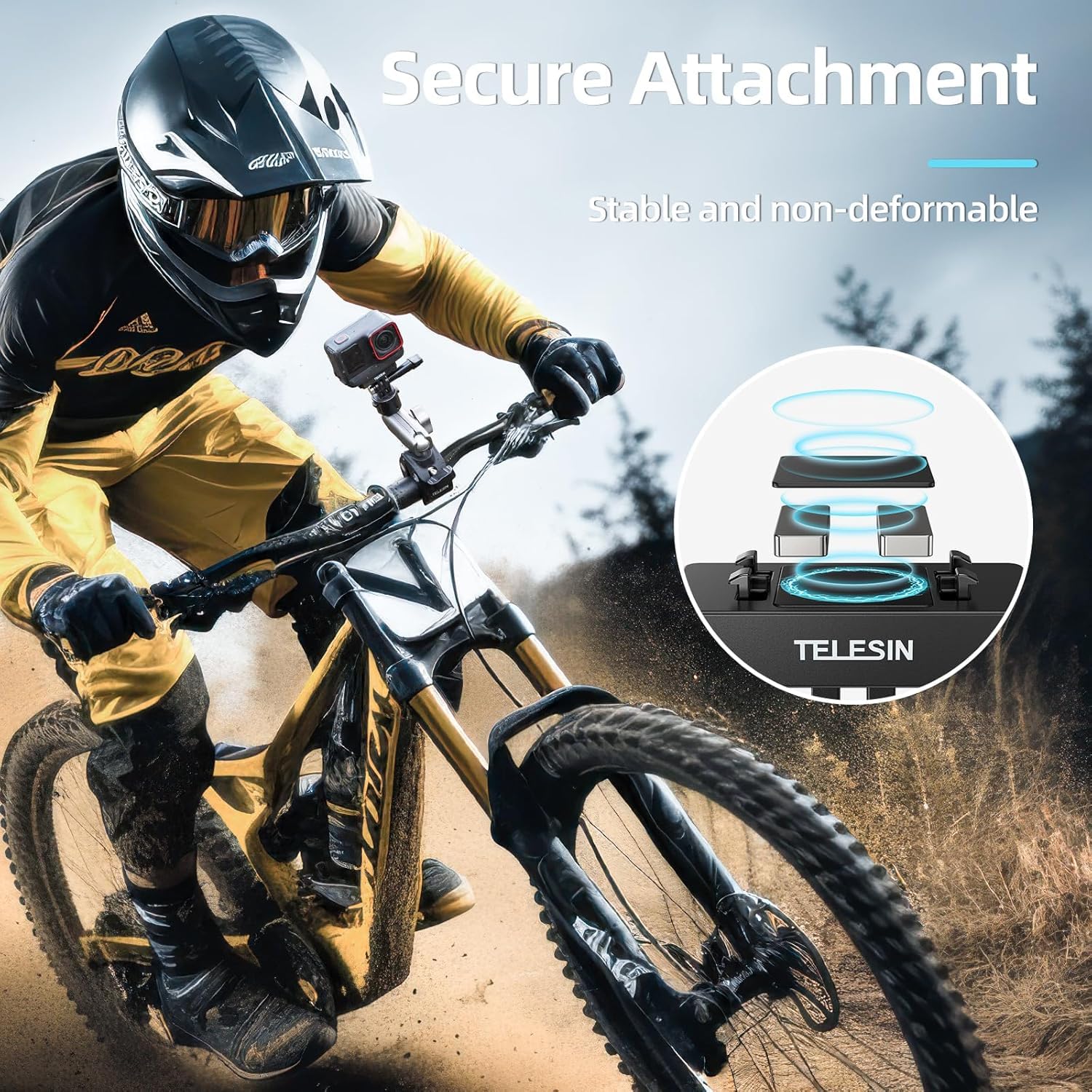 TELESIN Magnetic Two-Claw Quick-Release Adapter for Insta 360 Ace, Ace Pro, Ace Pro 2, Action Cameras Mounting Accessories 2