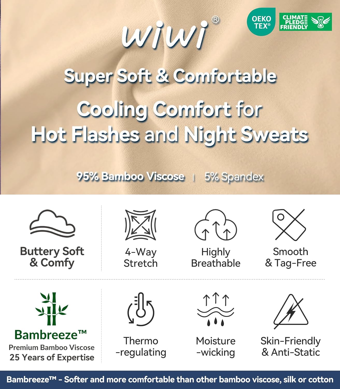 WiWi Womens Viscose from Bamboo Lounge Pants Soft Wide Leg Pajama Bottoms Palazzo Yoga Pant Casual Pj Bottom S-XXL - Image 6