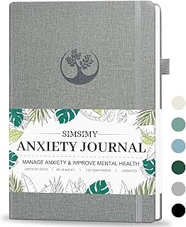 Mental Health & Anxiety Journal, 91 Days Mood Tracker Journal for Mindfulness, Self Care & Stress Relief, Guided CBT Journal with Mental Health Coloring Book Pages & Dream Diary to Record, Wellness Gifts for Women Men
