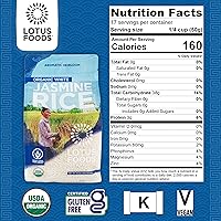 Vista 2 de Lotus Foods Arroz orgánico de jazmín blanco, arroz jazmín, arroz blanco sin gluten, arroz orgánico, arroz adhesivo asiático de grano largo, orgánico