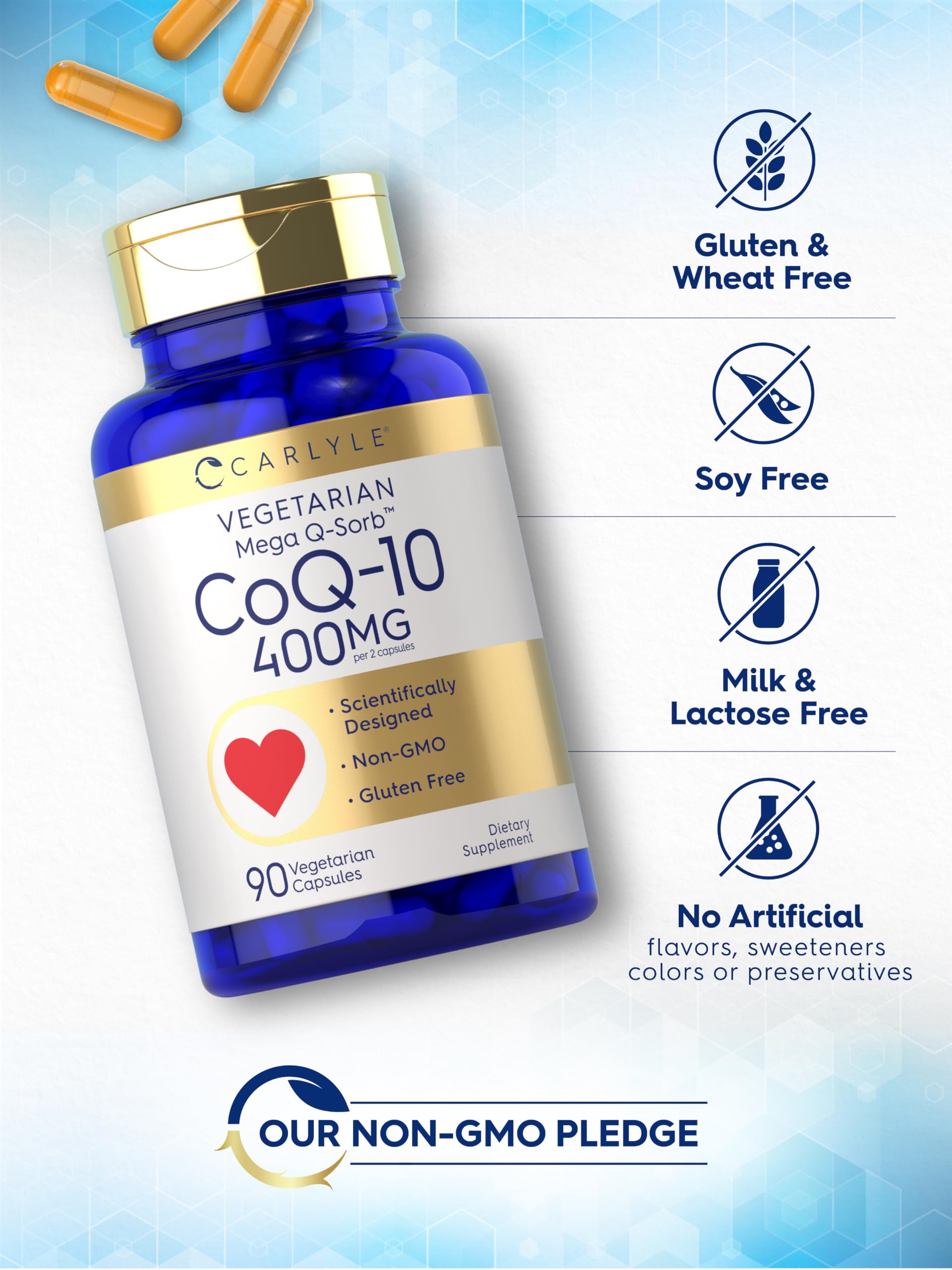 Carlyle CoQ10 400mg | 90 Capsules | Coenzyme Q10 with Black Pepper Extract — Amazon image 5