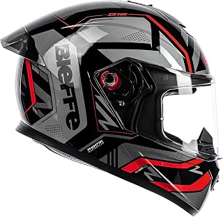 Capacete Moto Bieffe B12 Phanton Preto Brilhante e Grafite