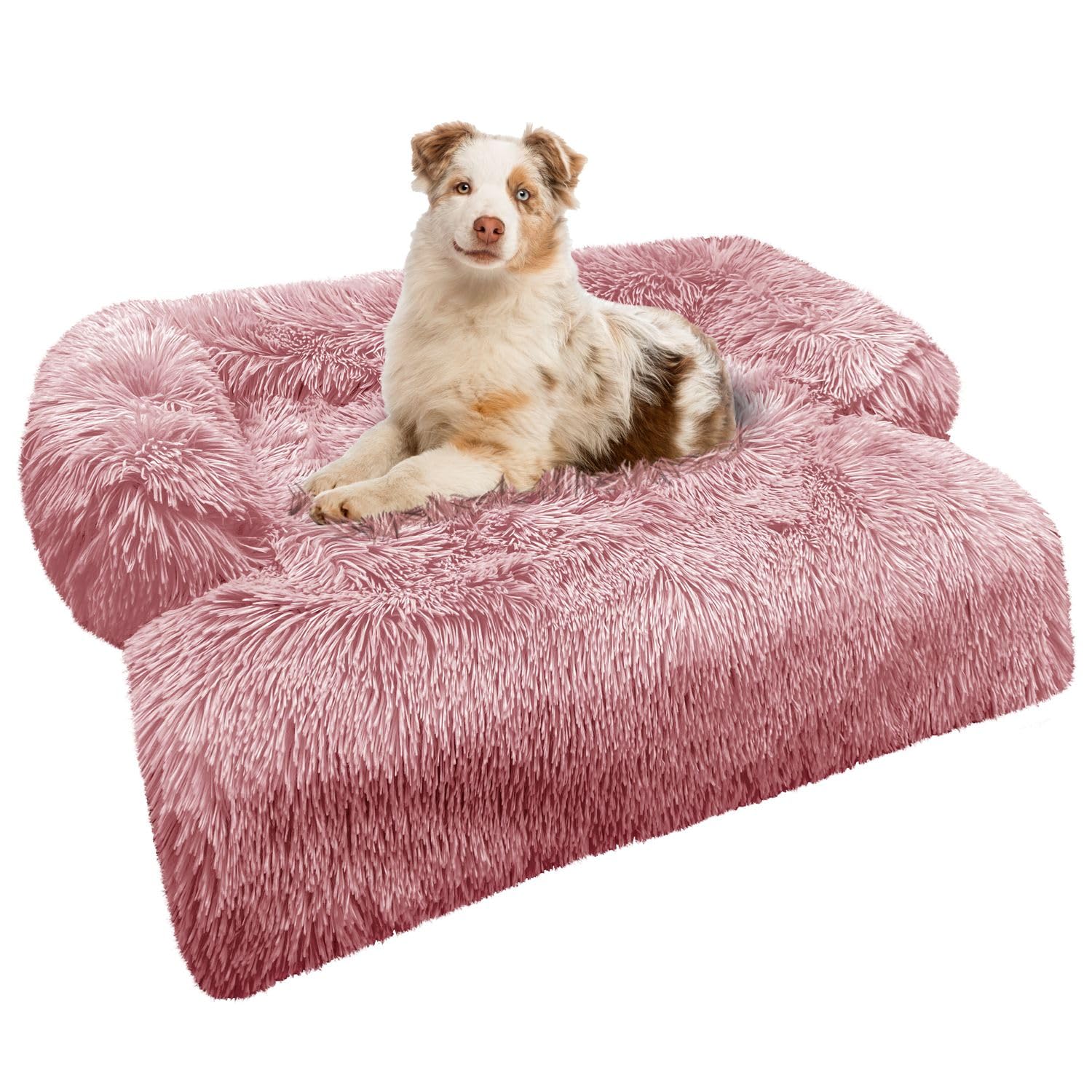 bluzelle Funda Sofa & Cama Perro para Perros Pequeños y Medianos, Manta Impermeable Lavable para Mascotas con Base Antideslizante, Felpa Suave, Protector de Muebles y Maletero, Color:Rosa