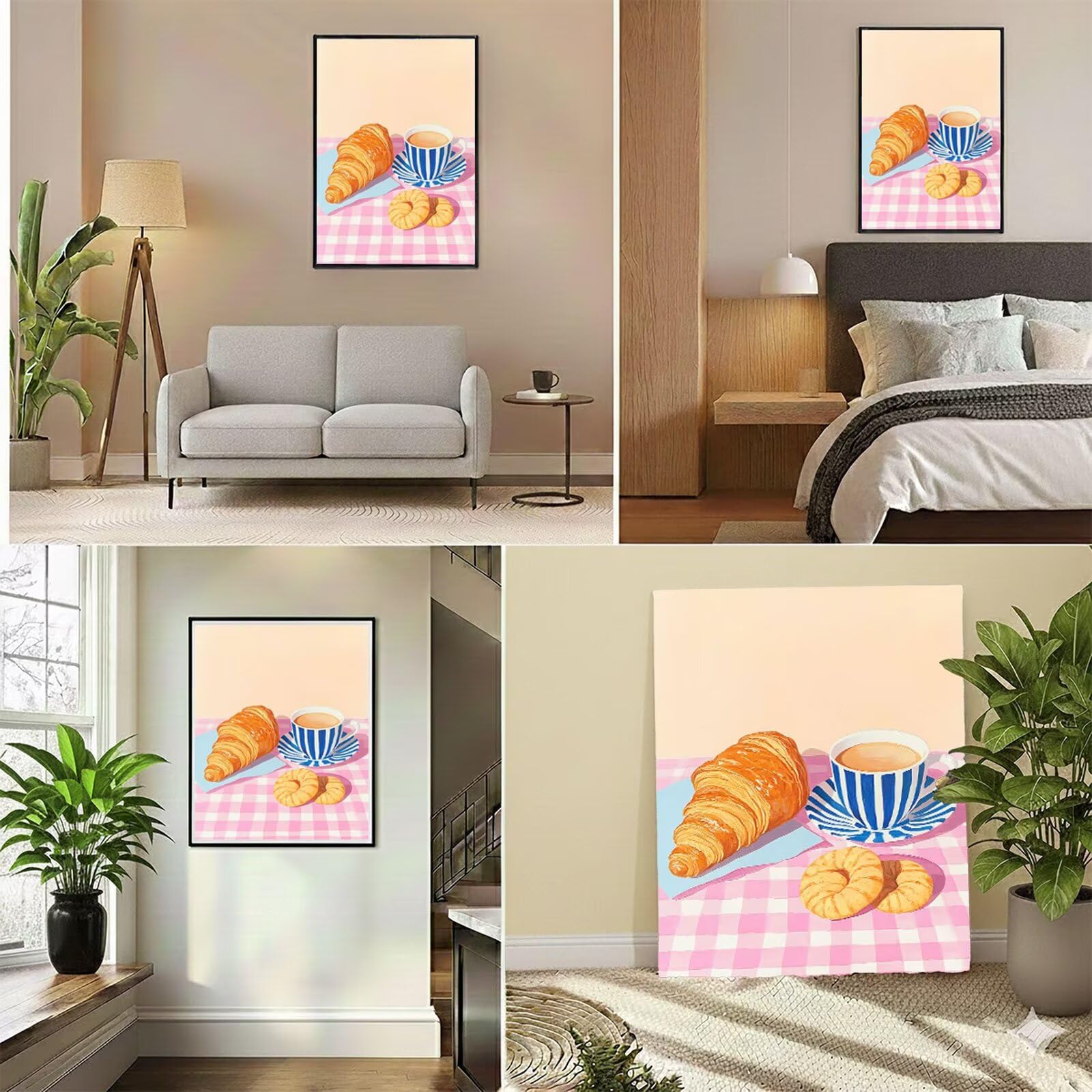 Dipingere con i Numeri Adulti Rosa Dipingere con i Numeri Caffè Paint by Numbers Hobby Creativi Adulti Fai Da Te Tela di Pittura a Olio Kit, Decorazioni Donna Regalo 60x90cm Senza Cornice Y3-1213