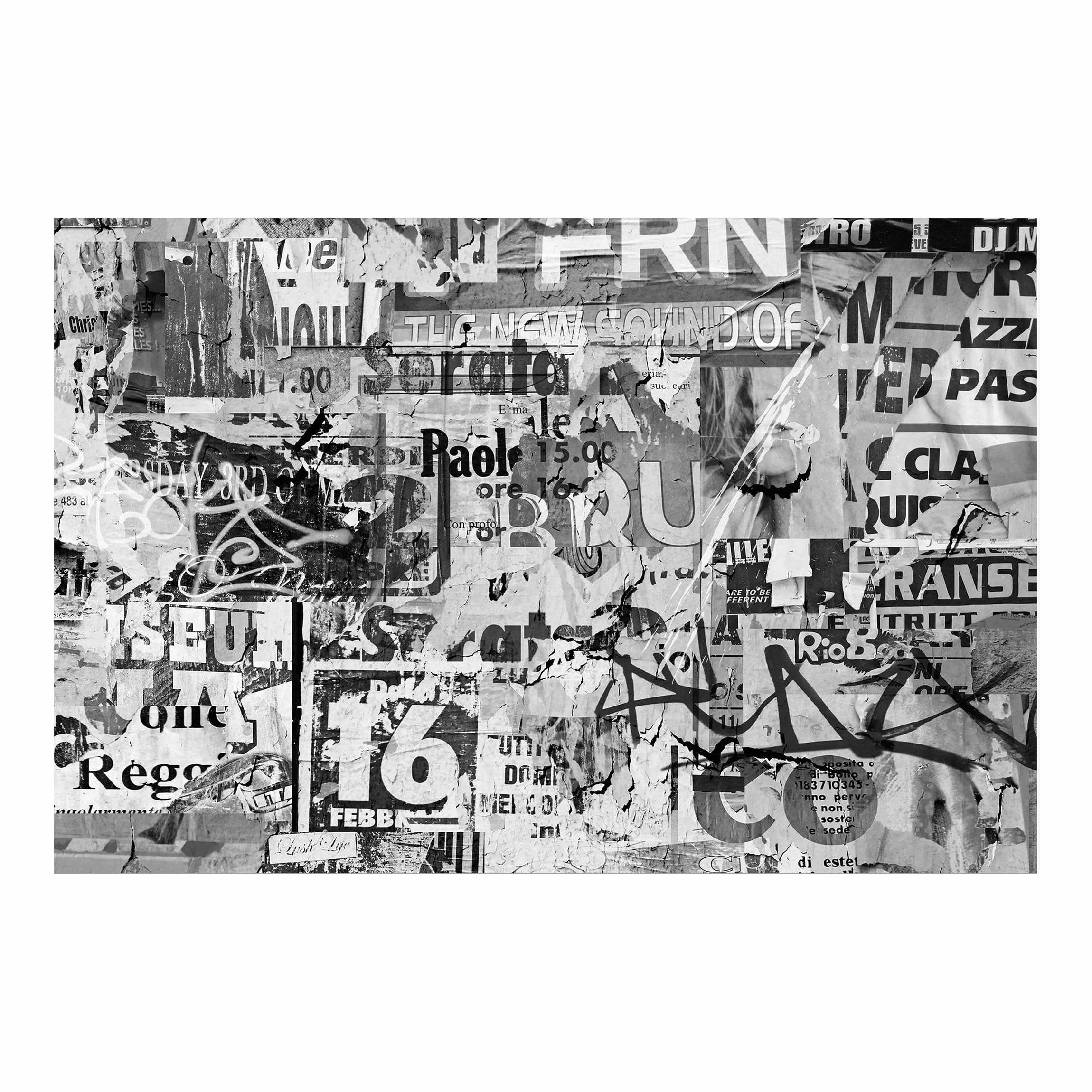 Tapisserie murale style industriel papier peint panoramique noir et blanc géant avec colle 4709