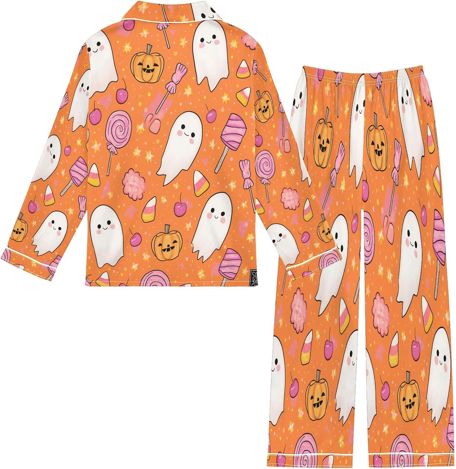 Silk Pajama Sets Long Sleeve Pajamas Soft Sleepwear 2 Piece Pjs Set