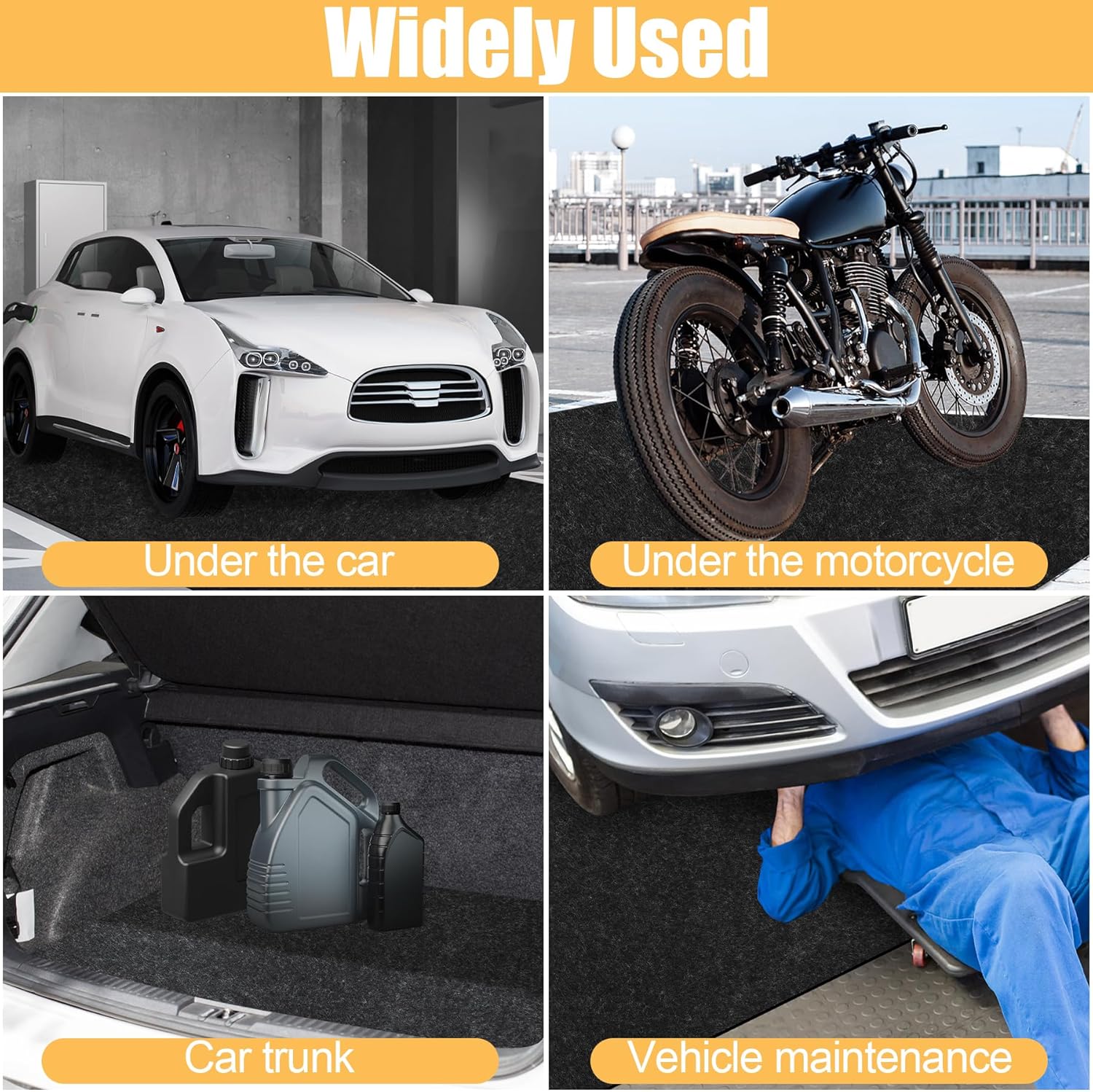 Papillon Oil Spill Mat & Garage Floor Mat | 48" x 72" Oil Change Mat for Under Car - Highly Leak-Proof, Non-Slip, Durable, Washable, Waterproof