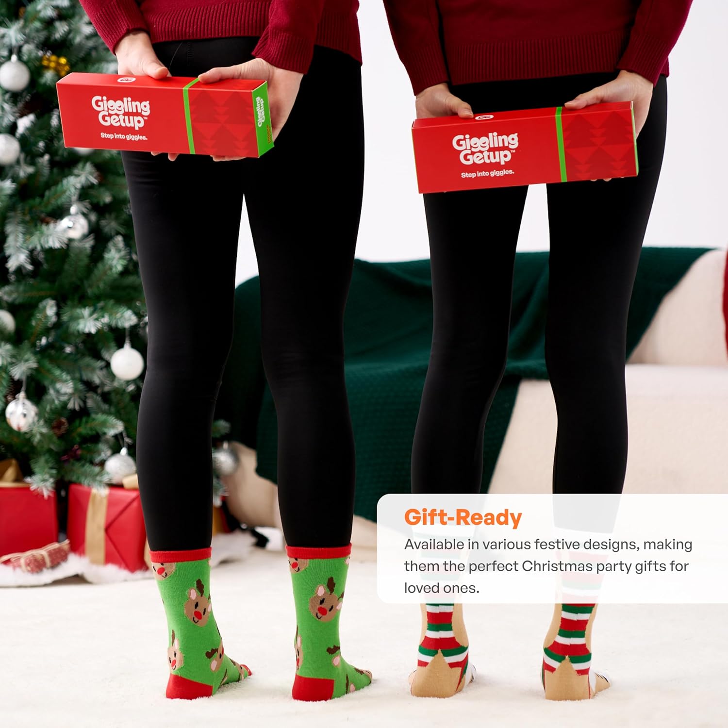 Giggling Getup 6 PCS Christmas Socks for Women Men, Novelty Socks for Women, Birthday Gift, Christmas Party Gifts for Xmas - Image 7