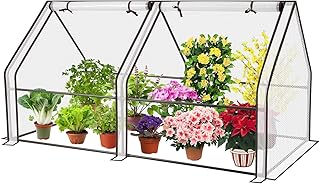 Sekey Gewächshaus Klein 1,8 x 0,9 x 0,9 m, Hausform Tomatengewächshaus Stabil Winterfest, überwinterungszelt für Pflanzen Garten, Balkon, Indoor, Weiß