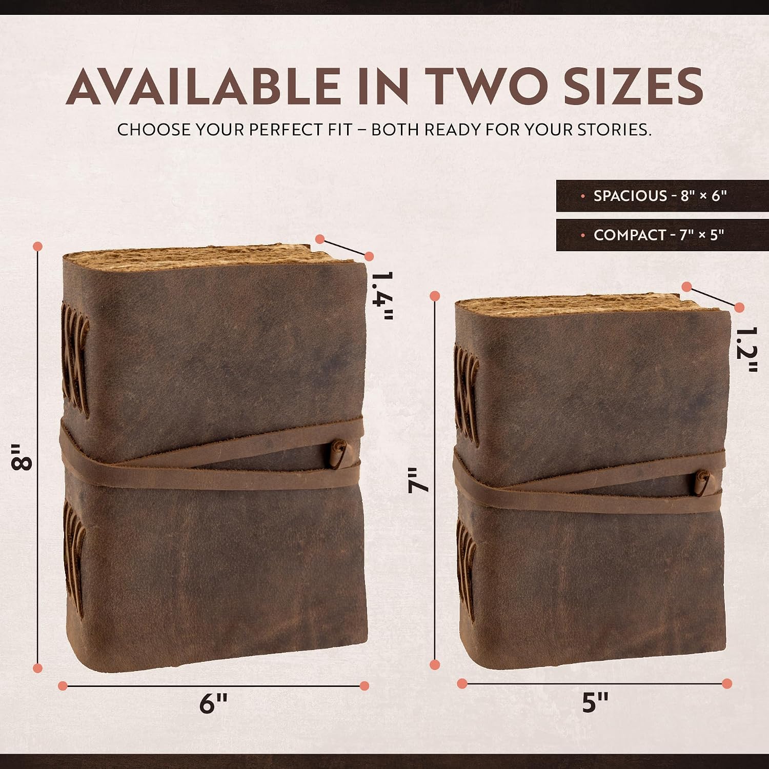 moonster Leather Journal Deckled Edge (8" x 6") image 3