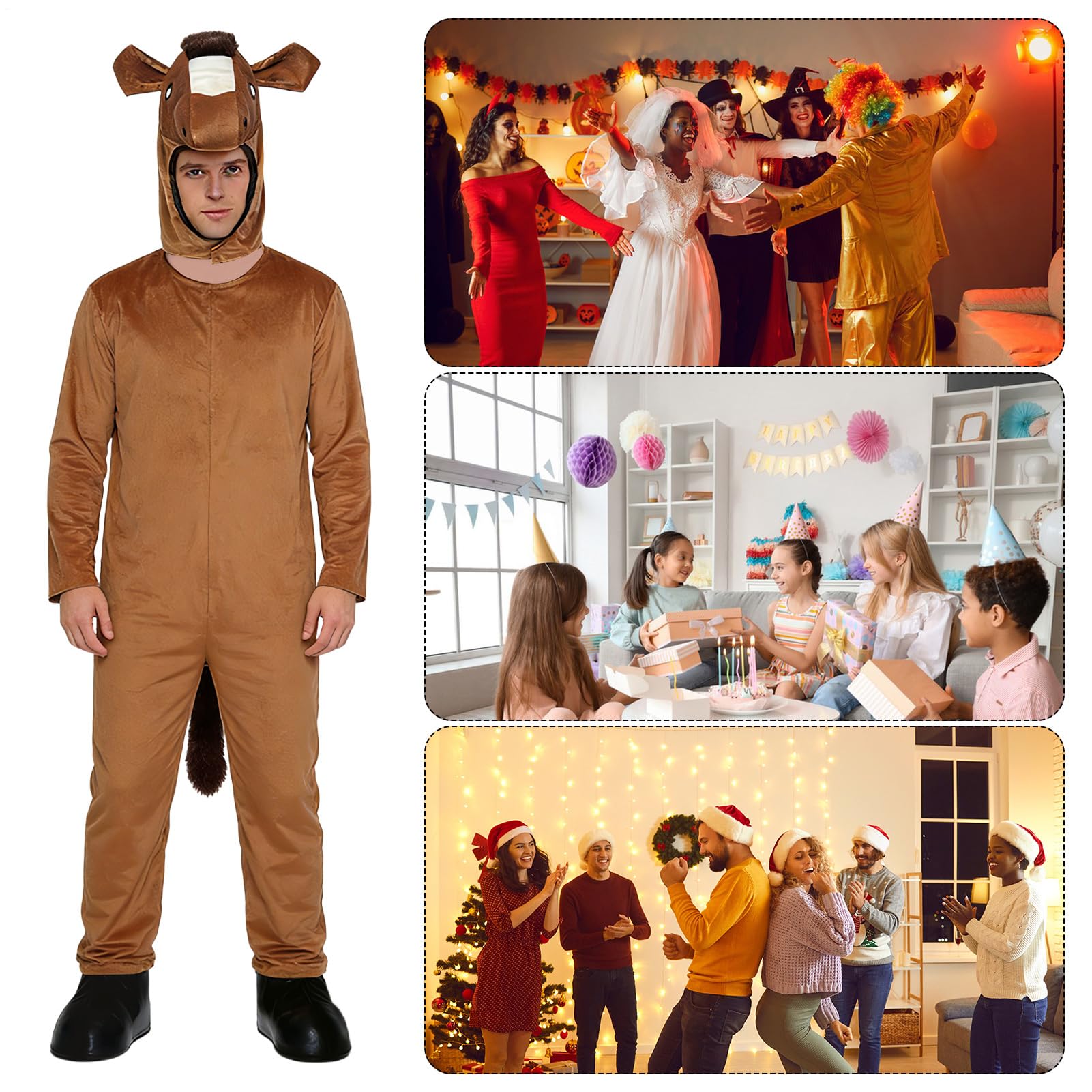 Stroje cosplay Miękkie ubranie do spania w kształcie konia do prania | Strój konia dla dorosłego na Bal Karnawałowy Halloween Maskaradę Imprezę Taneczną Cosplay dla
