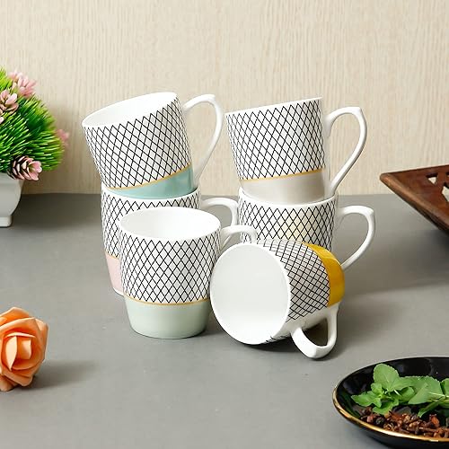 Femora Demitasse - Tazas de café de cerámica de 5.9 onzas, tazas de capuchino, tazas de cerámica Demitasse tazas de café pequeñas para té con leche