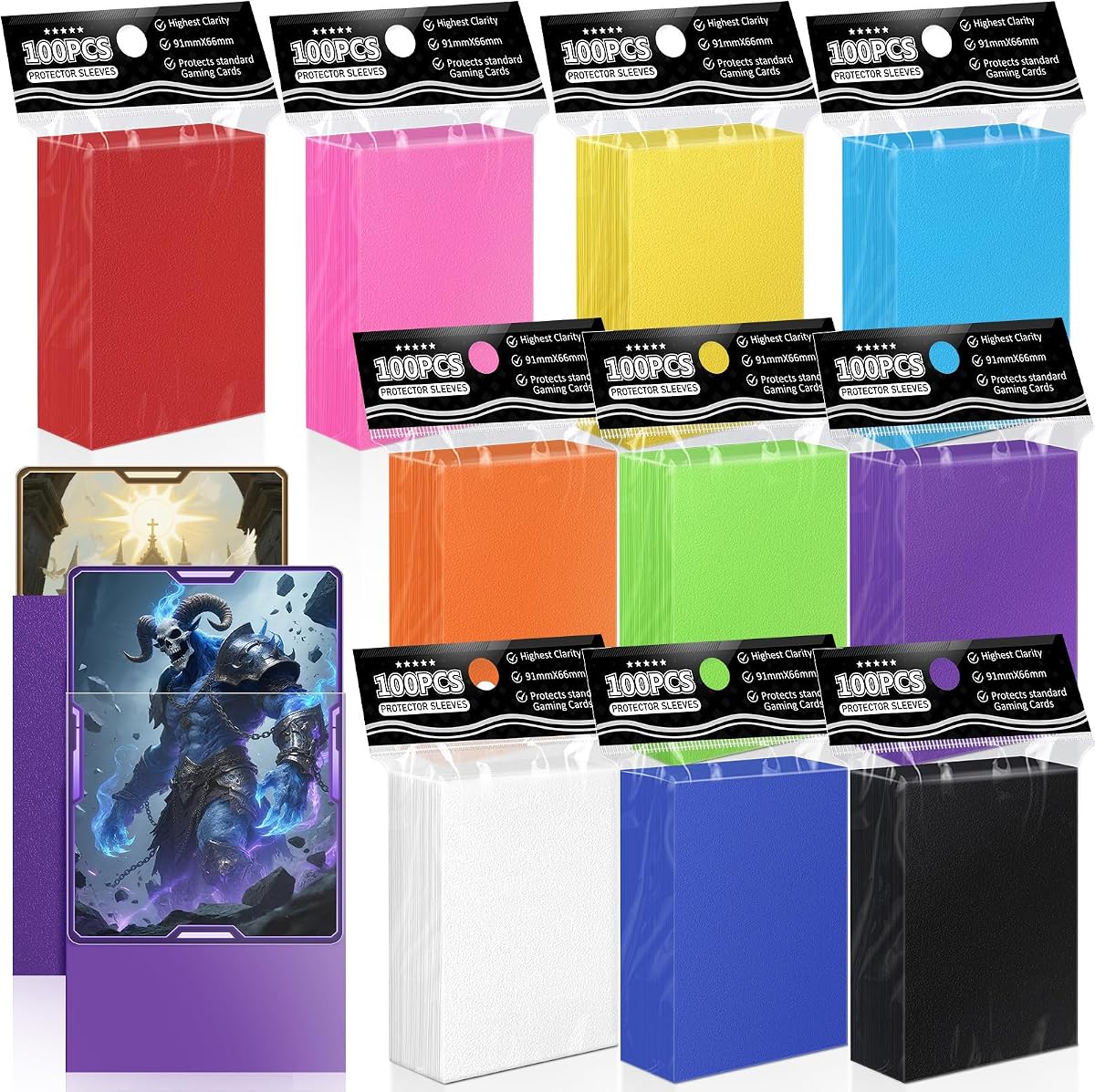 Fundas para tarjetas coleccionables de 1000 quilates, funda mate MTG de ajuste perfecto, protector suave para tarjetas deportivas para tarjetas fotográficas, fundas para tarjetas TCG estándar aptas para MTG 66 * 91 mm