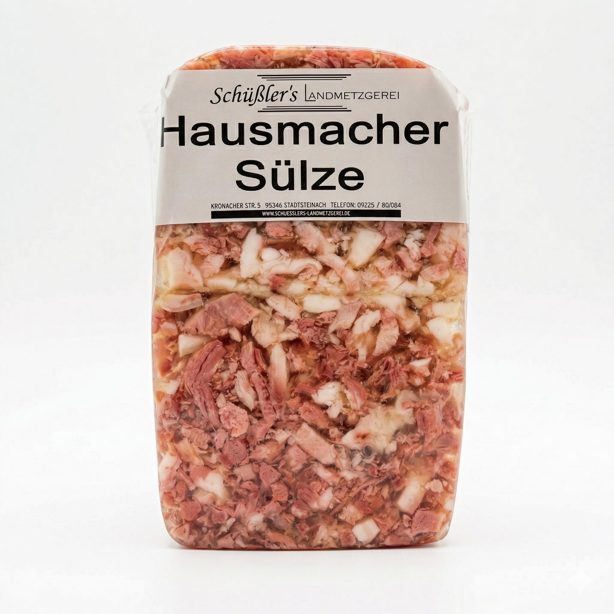 Schüßlers Original Oberfränkische Hausmacher Sülze 300g | Traditionelle Metzgersülze aus Kulmbach | Handgemacht nach Familienrezept | Herzhafte Spezialität für die Brotzeit | Vakuumiert