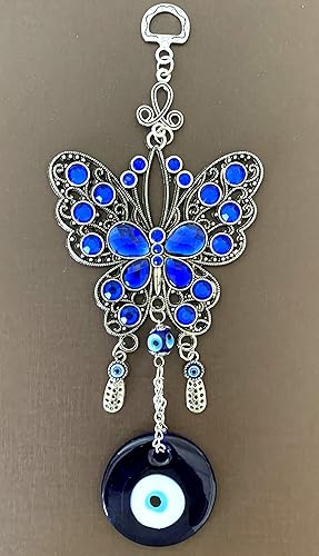 Miniatura 2 de Amuleto de diseño de mariposa azul turco con diseño de mariposa para colgar en el hogar y la oficina - CL10