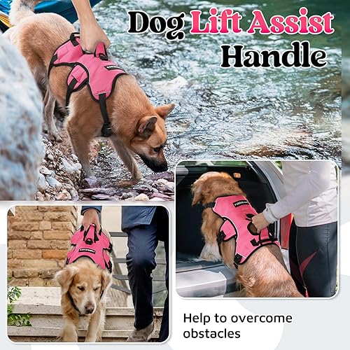 Miniatura 3 de rabbitgoo Arnés para perro a prueba de escapes, arnés suave acolchado de cuerpo completo para mascotas, chaleco reflectante ajustable sin tirones