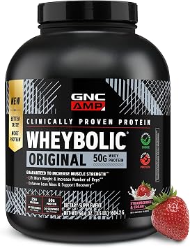 GNC AMP New Wheybolic, Strawberries & Cream, 56.6 oz, 26 Servings